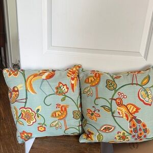 Colorful Bird Pattern Throw Pillows